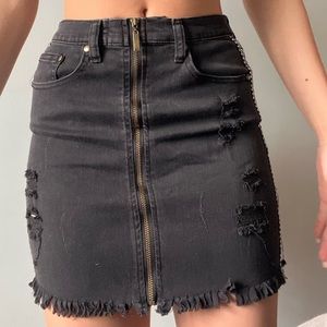 Black Denim Skirt